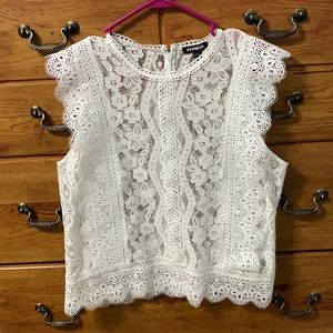 White lace blouse, Express, size Medium